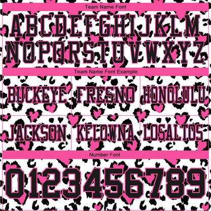 Custom White Black-Pink 3D Pattern Leopard Print Mesh Authentic Football Jersey