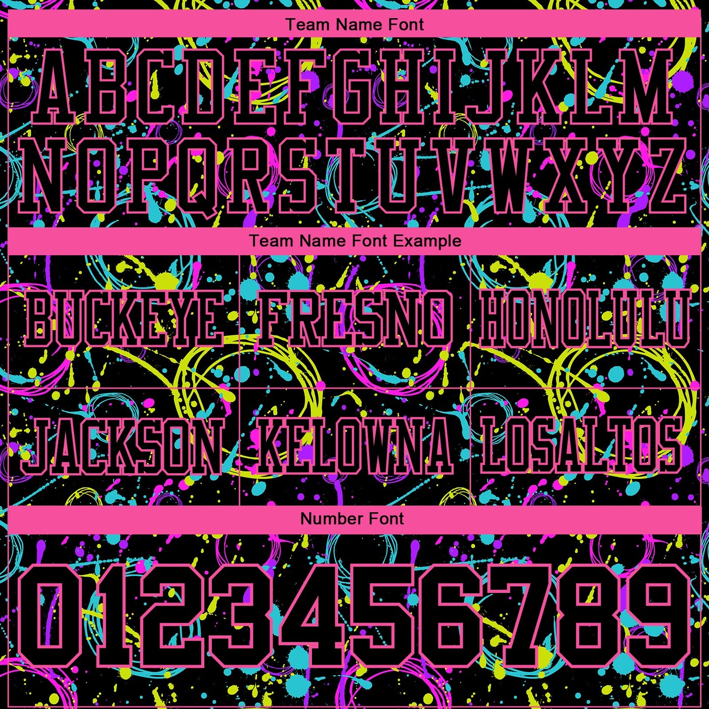 Custom Graffiti Pattern Black-Pink 3D Pattern Neon Splash Mesh Authentic Football Jersey