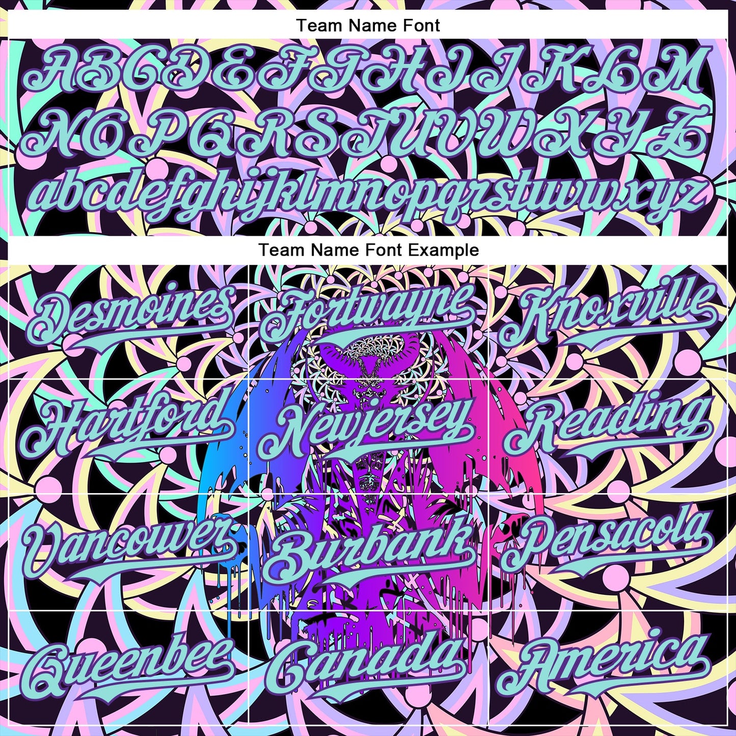 Custom Purple Ice Blue 3D Pattern Design Trippy Magic Mushrooms Devil Authentic Baseball Jersey