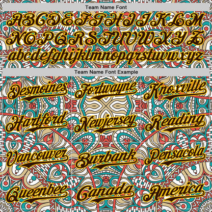 Custom Green Brown-Yellow 3D Pattern Design Burner Costumes Exotic Authentic Baseball Jersey