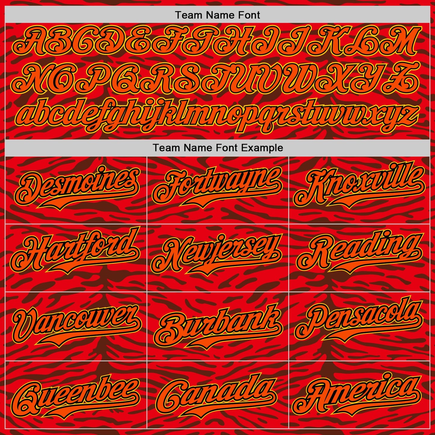 Custom Red Orange Black-Yellow 3D Pattern Design Burner Costumes Animal Tiger Print Authentic Baseball Jersey