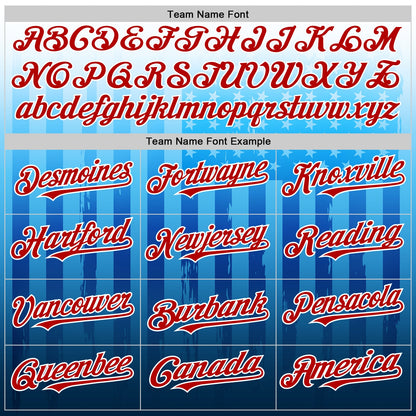 Custom White Red-Blue 3D American Flag Authentic Baseball Jersey