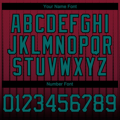 Custom Crimson Teal-Black 3D Pattern Design Gradient Geometric Shape Authentic Baseball Jersey