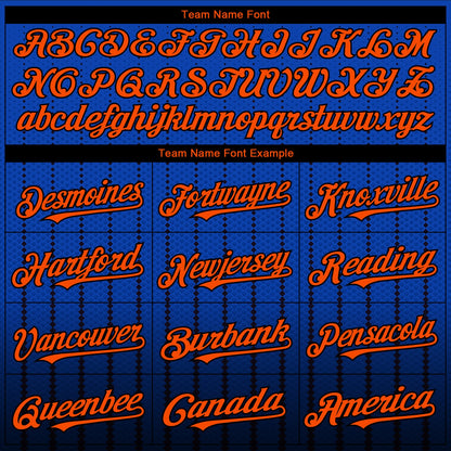 Custom Thunder Blue Orange-Black 3D Pattern Design Gradient Geometric Shape Authentic Baseball Jersey
