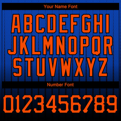 Custom Thunder Blue Orange-Black 3D Pattern Design Gradient Geometric Shape Authentic Baseball Jersey