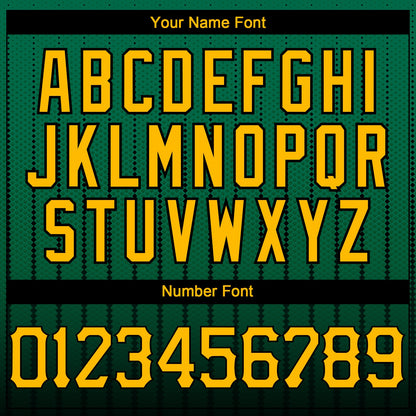 Custom Kelly Green Gold-Black 3D Pattern Design Gradient Geometric Shape Authentic Baseball Jersey