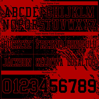 Custom Black Red 3D Pattern Abstract Brush Stroke Mesh Authentic Football Jersey