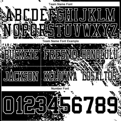 Custom Black White 3D Pattern Abstract Brush Stroke Mesh Authentic Football Jersey