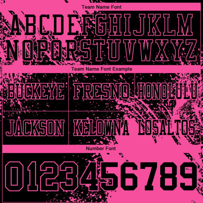 Custom Black Pink 3D Pattern Abstract Brush Stroke Mesh Authentic Football Jersey