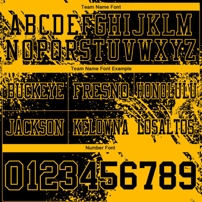 Custom Black Gold 3D Pattern Abstract Brush Stroke Mesh Authentic Football Jersey
