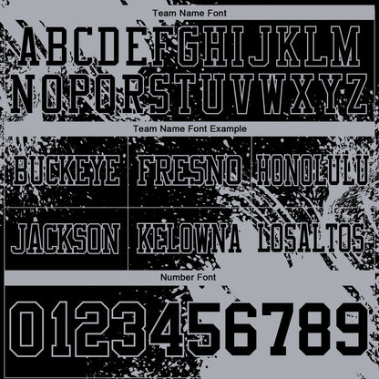 Custom Black Gray 3D Pattern Abstract Brush Stroke Mesh Authentic Football Jersey