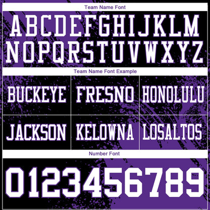 Custom Black White-Purple 3D Pattern Abstract Brush Stroke Mesh Authentic Football Jersey