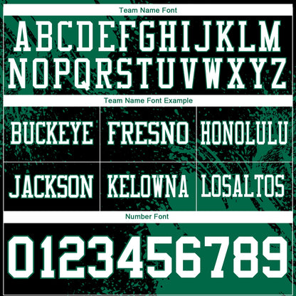 Custom Black White-Kelly Green 3D Pattern Abstract Brush Stroke Mesh Authentic Football Jersey