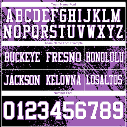 Custom Black White-Medium Purple 3D Pattern Abstract Brush Stroke Mesh Authentic Football Jersey