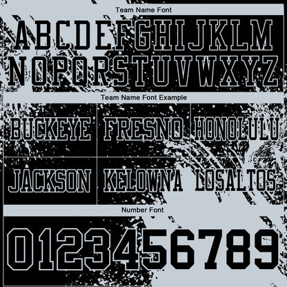 Custom Black Silver 3D Pattern Abstract Brush Stroke Mesh Authentic Football Jersey