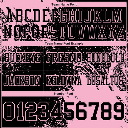 Custom Black Light Pink 3D Pattern Abstract Brush Stroke Mesh Authentic Football Jersey