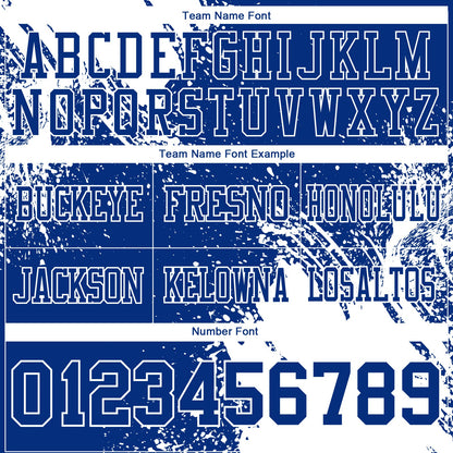 Custom Royal White 3D Pattern Abstract Brush Stroke Mesh Authentic Football Jersey