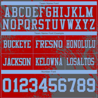 Custom Red Light Blue-Steel Gray 3D Pattern Abstract Brush Stroke Mesh Authentic Football Jersey