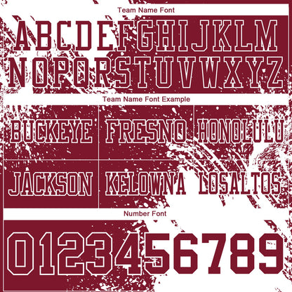 Custom Crimson White 3D Pattern Abstract Brush Stroke Mesh Authentic Football Jersey