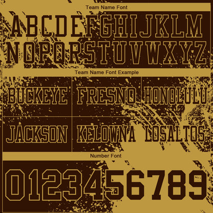 Custom Brown Old Gold 3D Pattern Abstract Brush Stroke Mesh Authentic Football Jersey