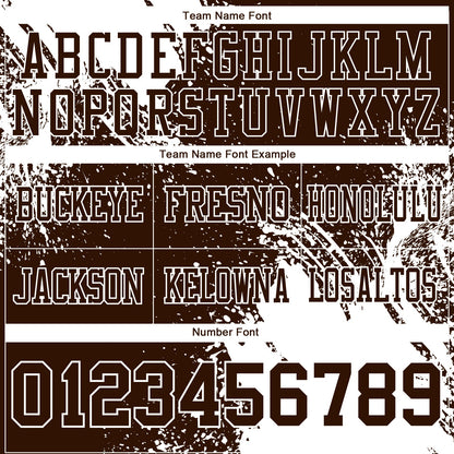 Custom Brown White 3D Pattern Abstract Brush Stroke Mesh Authentic Football Jersey
