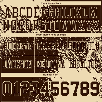 Custom Brown Cream 3D Pattern Abstract Brush Stroke Mesh Authentic Football Jersey