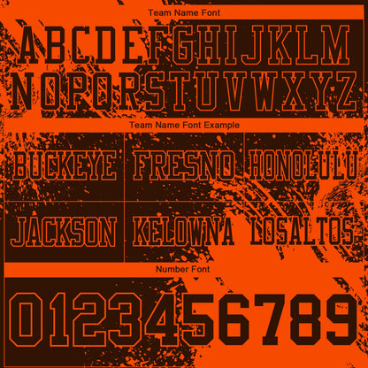Custom Brown Orange 3D Pattern Abstract Brush Stroke Mesh Authentic Football Jersey