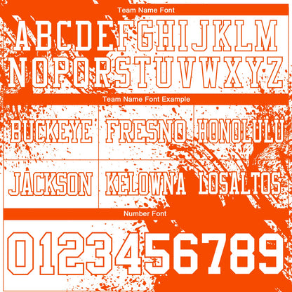 Custom White Orange 3D Pattern Abstract Brush Stroke Mesh Authentic Football Jersey