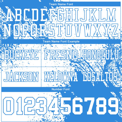 Custom White Powder Blue 3D Pattern Abstract Brush Stroke Mesh Authentic Football Jersey