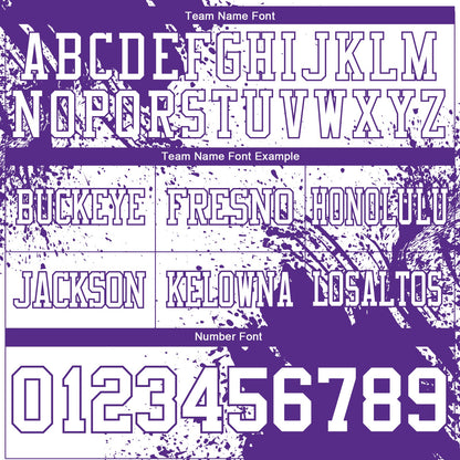 Custom White Purple 3D Pattern Abstract Brush Stroke Mesh Authentic Football Jersey