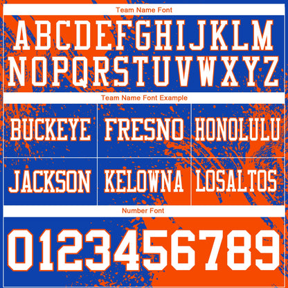 Custom Thunder Blue White-Orange 3D Pattern Abstract Brush Stroke Mesh Authentic Football Jersey