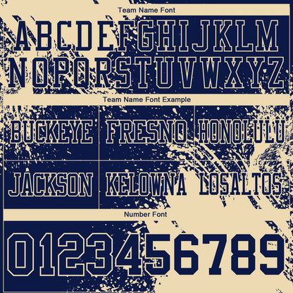 Custom Navy Cream 3D Pattern Abstract Brush Stroke Mesh Authentic Football Jersey