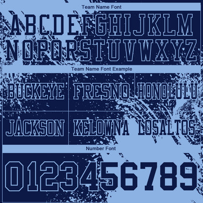 Custom Navy Light Blue 3D Pattern Abstract Brush Stroke Mesh Authentic Football Jersey