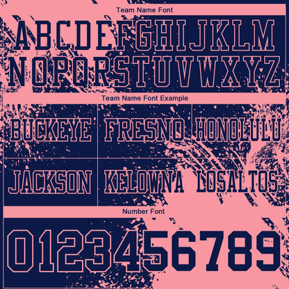 Custom Navy Medium Pink 3D Pattern Abstract Brush Stroke Mesh Authentic Football Jersey