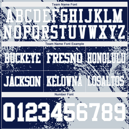 Custom Navy White-Silver 3D Pattern Abstract Brush Stroke Mesh Authentic Football Jersey