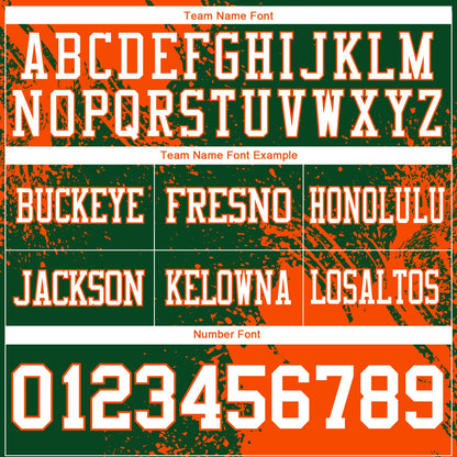 Custom Green White-Orange 3D Pattern Abstract Brush Stroke Mesh Authentic Football Jersey