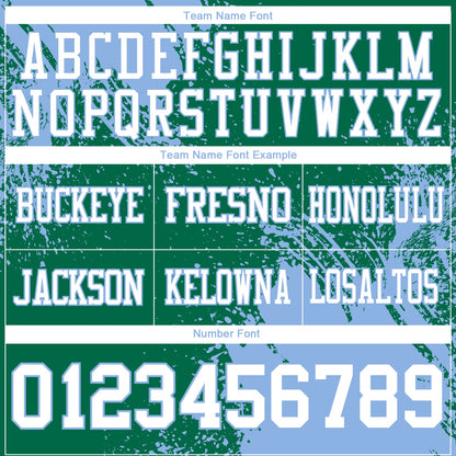 Custom Kelly Green White-Light Blue 3D Pattern Abstract Brush Stroke Mesh Authentic Football Jersey