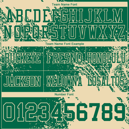 Custom Kelly Green Cream 3D Pattern Abstract Brush Stroke Mesh Authentic Football Jersey