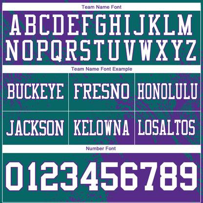 Custom Teal White-Purple 3D Pattern Abstract Brush Stroke Mesh Authentic Football Jersey