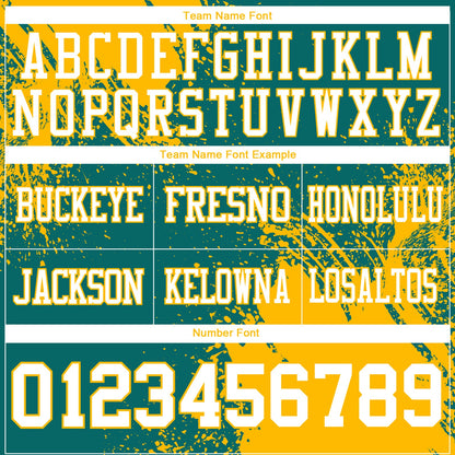 Custom Teal White-Gold 3D Pattern Abstract Brush Stroke Mesh Authentic Football Jersey