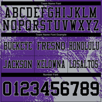 Custom Purple Black-Gray 3D Pattern Abstract Brush Stroke Mesh Authentic Football Jersey