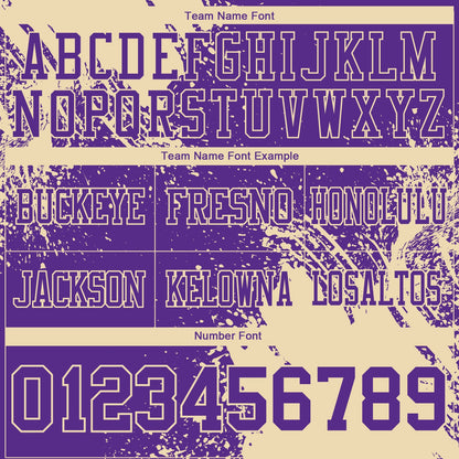 Custom Purple Cream 3D Pattern Abstract Brush Stroke Mesh Authentic Football Jersey