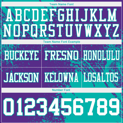 Custom Purple White-Aqua 3D Pattern Abstract Brush Stroke Mesh Authentic Football Jersey