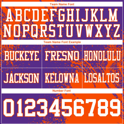 Custom Purple White-Orange 3D Pattern Abstract Brush Stroke Mesh Authentic Football Jersey
