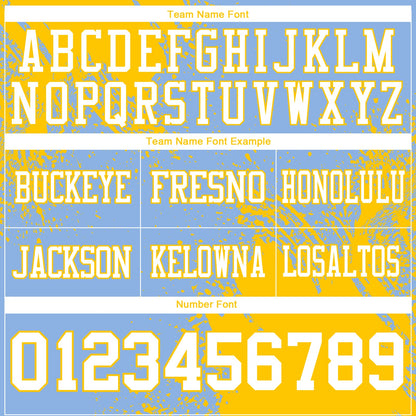 Custom Light Blue White-Yellow 3D Pattern Abstract Brush Stroke Mesh Authentic Football Jersey