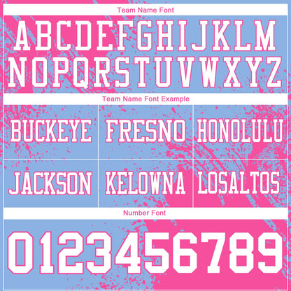 Custom Light Blue White-Pink 3D Pattern Abstract Brush Stroke Mesh Authentic Football Jersey