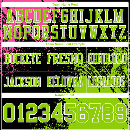 Custom Black Neon Green-Pink 3D Pattern Abstract Brush Stroke Mesh Authentic Football Jersey