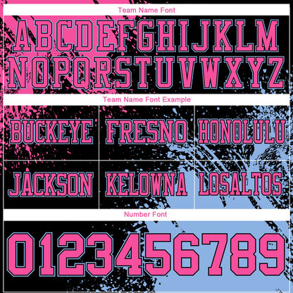 Custom Black Pink-Light Blue 3D Pattern Abstract Brush Stroke Mesh Authentic Football Jersey
