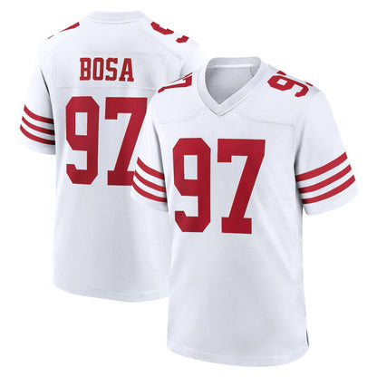 Custom Men's 49ers Red/White Exact Replica Football Jersey