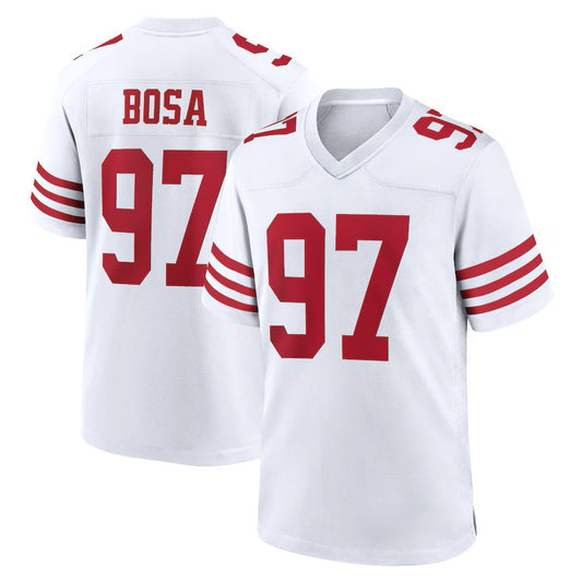 Custom Men's 49ers Red/White Exact Replica Football Jersey